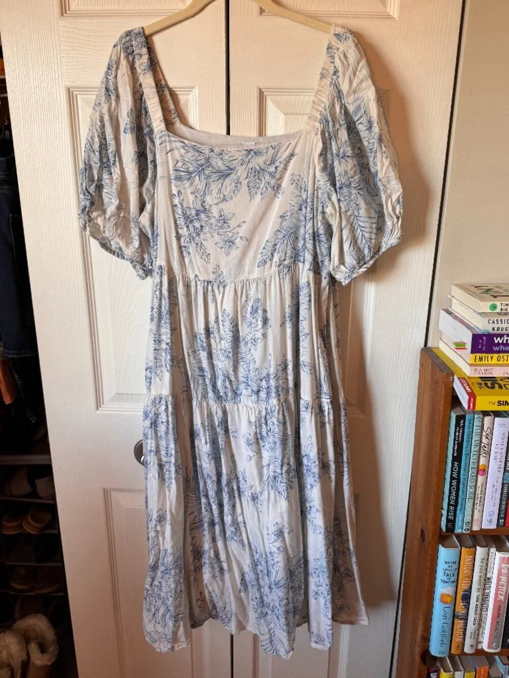 lavender embroidered dress V Neck Floral Long Sleeve Wedding Dress, Miss Jophiel Bridal Gown Lavender / Above Knee / US10 Prom Dress Night Party ladies wedding dress and head dress crochet pattern Graceful and sophisticated Size:Tall M